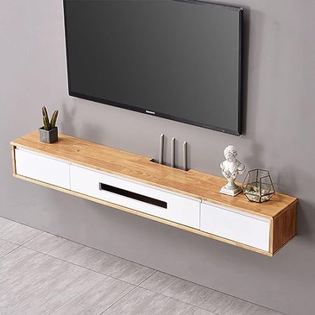 Tv Lowboard - Wandmontage TV-Schrank, 120 cm TV-Ständer, Wandmontiertes TV-Lowboard, TV-Ständer Für Medienkonsole, Entertainment-Center, TV-Board, WLAN-Router, DVD-Aufbewahrungsregal (Color : B)