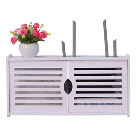 Wandmontierte Router-Aufbewahrung, ohne Stanzen, TV-Set-Box, Regal, Kabel, Netzstecker, Aufbewahrungsbox für TV-Zubehör, organisieren