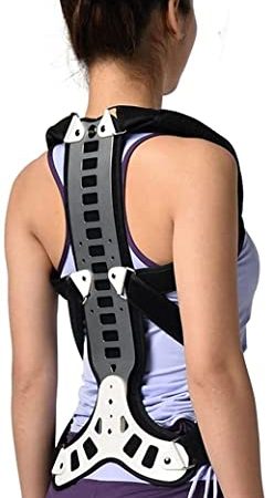 GLJTUO Haltungskorrektur, Verstellbare Rückenstütze, Geradehalter Aus Metall, Brustwirbelsäulenstütze, Zur Wiederherstellung Der Haltungsverlängerungsweste Für Männer, Frauen Und,Small