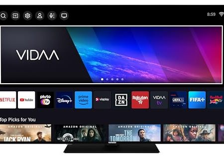 Telefunken Fernseher 65 Zoll Smart TV VIDAA XU65VP750M 4K Fernseher UHD, HDR TV mit Dolby Vision, Triple-Tuner und 6 Monate HD+ inkl., LED TV schwarz
