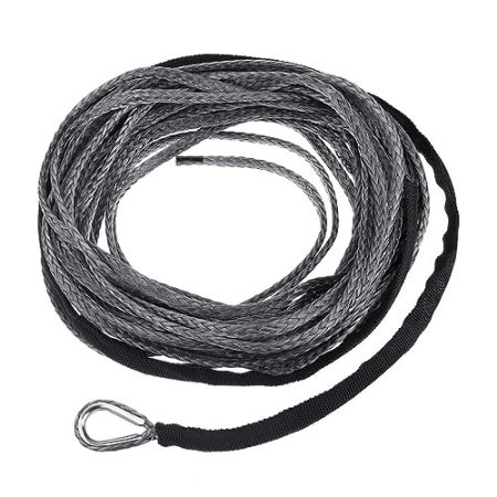 Windenseil, 1/4''x50' LKW Boot Notfall Ersatz Auto Outdoor Zubehör Synthetische Winde Seil Kabel ATV UTV 7700lbs Abschleppseil Webfaser-Windenschleppkabel für TV UTV(Gris)