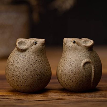 ANAART 5cm Lucky Mouse Tee Haustier Teegeschirr Zubehör Keramik Handgemachte Chinesische Retro-Stil Dekor Teeservice(Color:B)