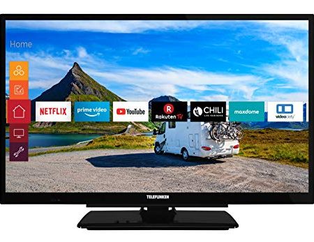 Telefunken XF22G501V 55 cm (22 Zoll) Fernseher (Full HD, Triple Tuner, Smart TV, Prime Video, 12 V, Works with Alexa)