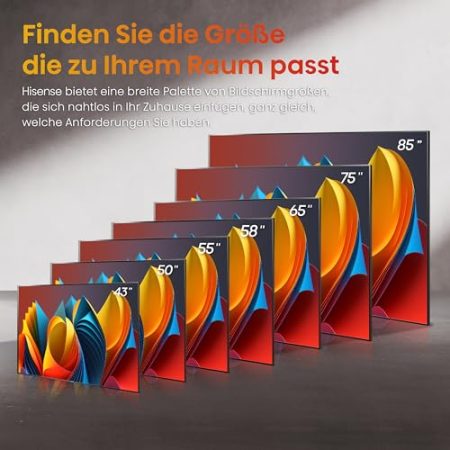 Hisense 100E7NQ 254 cm (100 Zoll) Fernseher, 4K UHD, QLED, HDR10, HDR10+ decoding, HLG, Dolby Vision Atmos, 144Hz VRR, Smooth Motion, Bluetooth, Alexa Built-in, VIDAA Voice, Schwarz [2025]