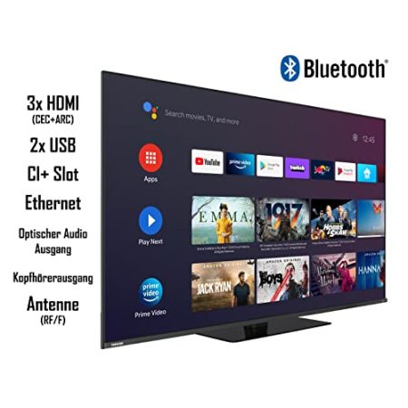Toshiba 50QA7D63DG 50 Zoll QLED Fernseher/Android TV (4K Ultra HD, HDR Dolby Vision, Smart TV, Sound by Onkyo, Triple-Tuner) [2023]