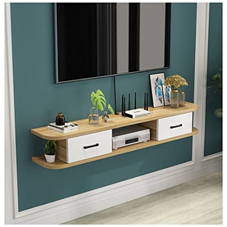 WFENG TV-Schrank an der Wand,Hängendes TV-Regal,Platzsparend,Einsetzbar Wohnzimmer/Schlafzimmer/Küche/Als Auch in der Diele/C / 160×22×18cm