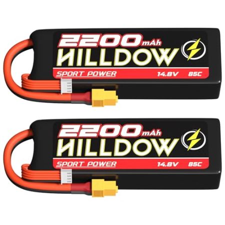 14,8V 4S Lipo Akku 85C 2200mAh RC Akku mit XT60 Stecker für RC Modelle Flugzeug Hubschrauber Funkfernsteuerung Quadcopter Drohne FPV 2er Pack