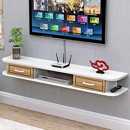 Wandbehang TV-Schrank, Matte Media Entertainment Center, Wandhalterungs Unterhaltungseinheit FüR Wohnzimmer Unterhaltungsraum BüRo/C / 150cm