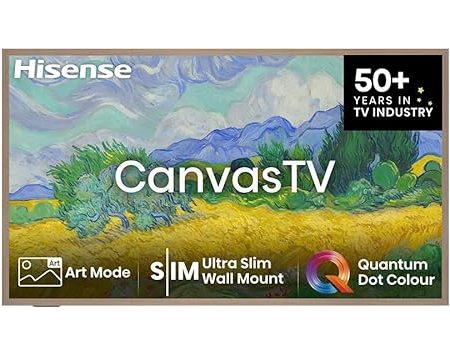 Hisense 55S7NQ 139 cm (55 Zoll) Canvas TV, 4K QLED, Wide Color Gamut, Dolby Vision IQ, 144 Hz, DVB-T2/T/C/S2/S Tuner, Wifi, HDMI 2.1, HLG, HDR10/HDR10+ Adaptive, VIDAA, Alexa Built-in, Filmmaker Modus