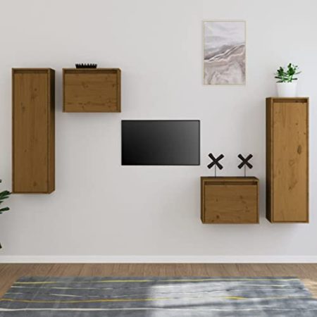 fernsehschrank Weiss,tv Board Weiss,fernsehtisch Weiss,TV-Schränke 4 STK. Honigbraun Massivholz Kiefertv Sideboard,fernsehschrank,tv Board Weiss,tv Board,