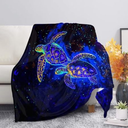 iftoday Bunte Schildkrötendecke, handwaschbar, Bettüberwurf für Zuhause, Wohnzimmer, Dekoration, Zubehör, leichte Decke für Couch