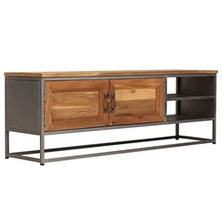 FUDUGEHMIOFWFJJ fernsehschrank,fernsehtisch,tv Bank,TV-Schrank Recyceltes Teak und Stahl 120 x 30 x 40 cmGeeignet für Wohnzimmer, Schlafzimmer, Eingang