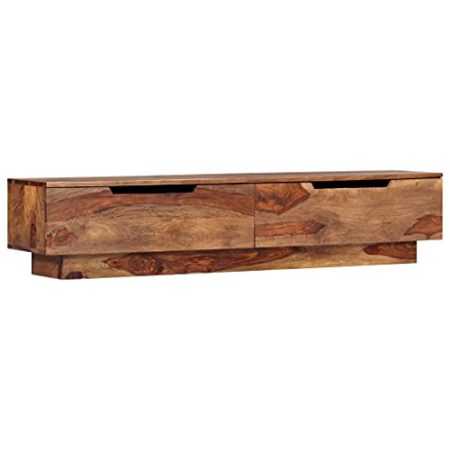 Homgoday TV-Schrank 145 x 30 x 30 cm aus Massivholz, Möbeldekor für TV-Möbel, TV-Schrank, Wohnzimmer, niedriger Schrank für industrielle Fernseher, TV-Ständer