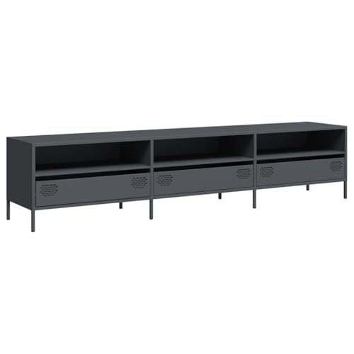 Generisch Kangmusi TV-Schrank Anthrazit 202x39x43,5 cm Kaltgewalzter Stahl, Anthrazit 851348