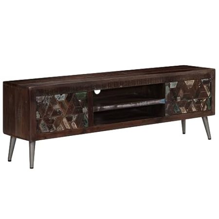ARKEM TV-Schrank Altholz Massiv 140x30x45 cm Moderner TV Sideboard, Fernsehschrank für Wohnzimmer und Esszimmer