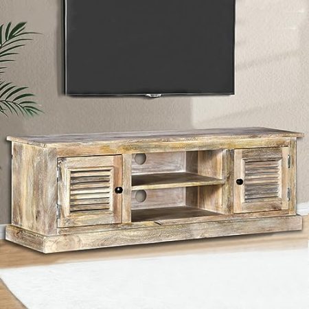 ZEYUAN TV-Schrank, Fernsehschrank, Tv-möbel & Phonomöbel, Fernsehtisch, Tv Board, Fernsehkommode, Schrank Schlafzimmer, Solides Mangoholz