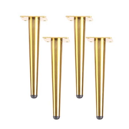 4 Möbelfüße Gerade konische Möbelbeine Tischbeine aus Metall Stützfüße Sofa Füße Kabinettfüße Möbelfüße ersetzen Möbel Zubehör,Geeignet für alle Arten von Möbeln DIY,Golden(12cm)