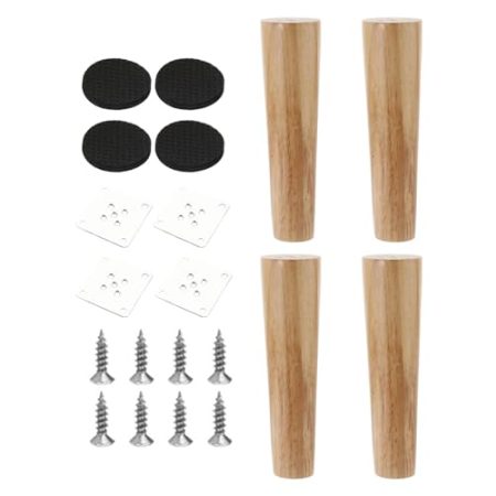 Baoblaze 4 Stück Möbelbeine aus Holz, Zubehör, Stützsofabeine, Möbelfüße für Couchtisch, Sofa, Bücherregal, TV-Ständer, Schreibtisch, 20 cm