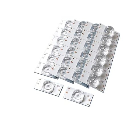 AQXYYWEI 3V 6VLamp Perlen mit optischem Linsenfilter for 32-75 Zoll TV-Reparatur mit 2M Kabel Hintergrundbeleuchtung Streifen Zubehör(LG-Round(6V),20PCS)