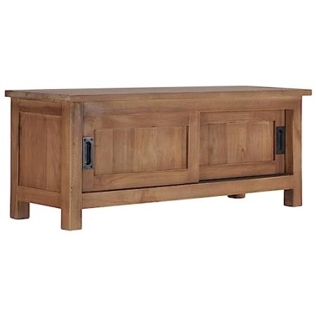 YITHOPI TV-Schrank 90×30×35 cm Massivholz Teak Büro-TV-Ständer TV-Schrank für das Schlafzimmer Wohnzimmer TV-Ständer für Büro, Wohnzimmer, Schlafzimmer