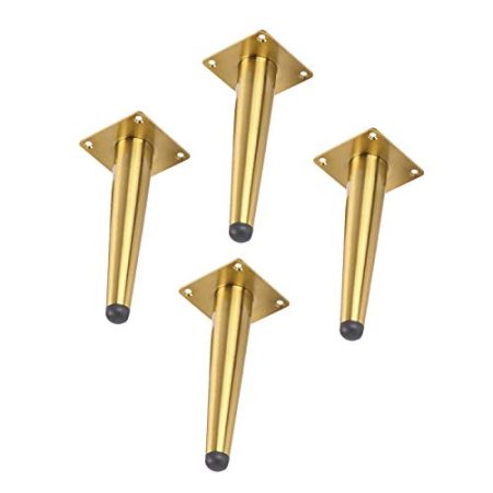 4 Möbelfüße Gerade konische Möbelbeine Tischbeine aus Metall Stützfüße Sofa Füße Kabinettfüße Möbel Zubehör,Kann 800 kg laden,Geeignet für alle Arten von Möbeln DIY,Golden(10cm)