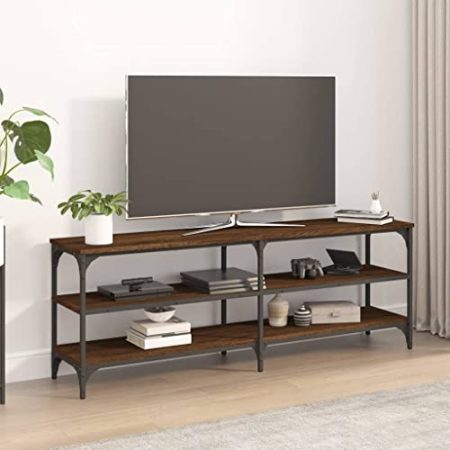 WKIEQACO Entertainment Centers & TV-Ständer, TV-Schrank, Braun Eiche, 140 x 30 x 50 cm, Holzwerkstoff