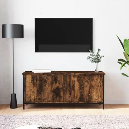 FSJIELW Home & Garden TV-Schrank mit Türen Räuchereiche 102x35x45 cm Holzmöbel Wahl