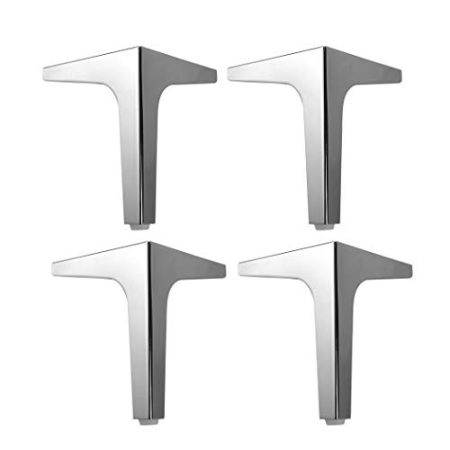 4 Möbelfüße Möbelbeine aus Metall Stützfüße Sofa Füße Kabinettfüße Möbelfüße ersetzen, Für Sofa, Schrank, Schminktisch, Bett,Möbel Zubehör(silver10cm/3.9in)