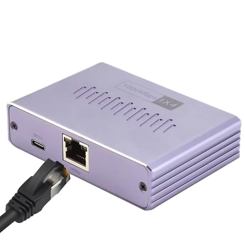 Ethernet-Splitter, 1-zu-4-Lan-Splitter für Ethernet, Hochgeschwindigkeits-Gigabit-Router-Adapter, niedrige Latenz, Zubehör für Bibliothek, PC, Kamera, TV-Box, Zuhause, Wohnzimmer