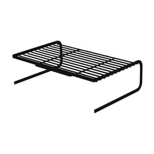 Ronyme Metallgeflecht Monitorständer, Laptop Riser, Regal, Stabil, Erweitern Sie Den Platz, Holz Desktop Aufbewahrungsbox für TV, Computer, Monitor, Zubehör, Mittelschwarz