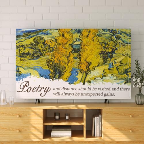 Kreativer Landschaftsdruck, Weicher Staubschutz Für Den Innenbereich, 32–70 Zoll, Multifunktionaler Desktop-Wand-tv-staubschutz Für Led-LCD-bildschirmschutz, Tv-zubehör(Size:37in(93x60cm),Color:C)