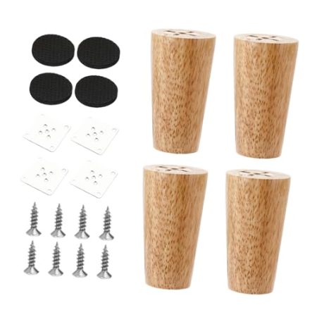 Baoblaze 4 Stück Möbelbeine aus Holz, Zubehör, Stützsofabeine, Möbelfüße für Couchtisch, Sofa, Bücherregal, TV-Ständer, Schreibtisch, 10cm