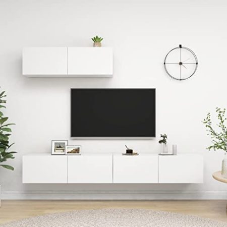 FUDUGEHMIOFWFJJ Sideboard Wohnzimmer,tv Board,TV-Schränke 3 STK. Weiß HolzwerkstoffGeeignet für Wohnzimmer, Schlafzimmer, Eingang