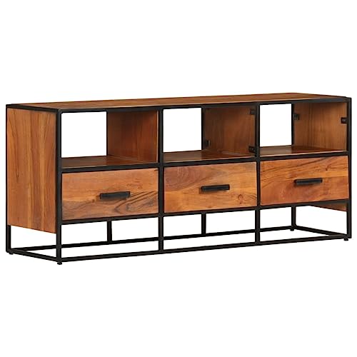 ULUYYUC Fernsehtisch Monitor-Ständer Wandhalterung Stereo SchränkeTV-Schrank 110x30x45 cm Massivholz AkazieGeeignet für Wohnzimmer, Schlafzimmer