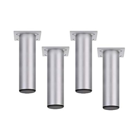 4 Verstellbare Möbelfüße Möbelbeine Tischbeine aus Metall Stützfüße Sofa Füße Kabinettfüße Möbel Zubehör,Silber(12cm)