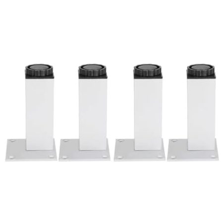 WSZGRJDM 4 Stück Möbelfüße, Aluminiumlegierung Verstellbare FüßeSofa Höhenverstellbar 0-15 mm Quadratischer Schranksockel BettFuß Beine Unterstützung für Schrank Schrank Möbel Zubehör