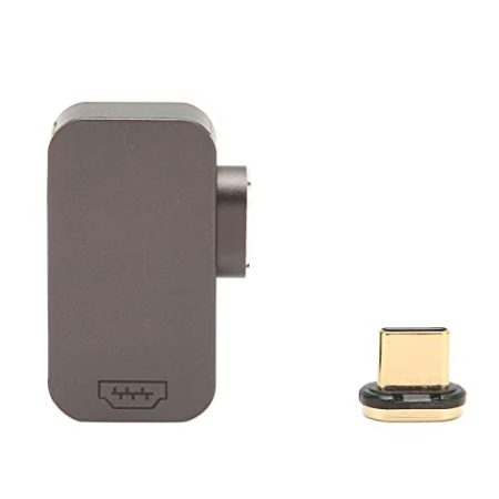 VBESTLIFE HDMI-zu-Typ-C-Adapter, Magnetischer HD-Multimedia-Schnittstellenadapter, Unterstützung von 4K bei 60 Hz, 24-polige Metallkontakte, Metallgehäuse, Videokonverter für Laptop-Telefon-TV