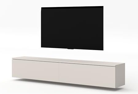 AXLIVING Designer Lowboard beige Loriano 2x100 cm TV Schrank Kaschmir