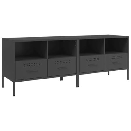 Generisch Kangmusi TV-Schränke 2 STK. Schwarz 68x39x50,5 cm Stahl, Schwarz 843043