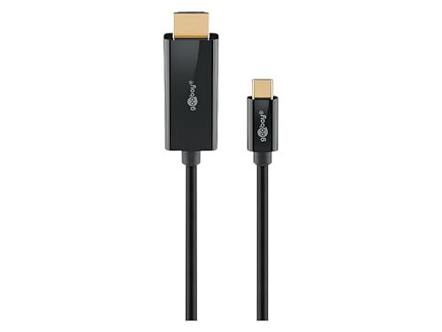 goobay USB C auf HDMI 2.0 Kabel - Vergoldete Stecker, Ultra HD Auflösungen bis zu 4K @ 60 Hz, USB-C Adapter auf HDMI für Laptop, PS5, Xbox, Apple TV 4K, Fernseher Zubehör - 2m - 75697
