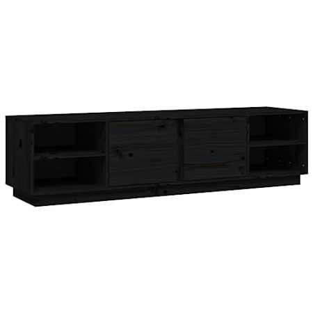 Generico TV-Schrank Schwarz 156 x 40 x 40 cm aus massivem Kiefernholz, kangqiling814458
