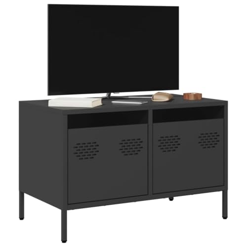 WSJHUHK Möbel, Unterhaltungszentren und TV-Ständer, TV-Schrank, schwarz, 68 x 39 x 43,5 cm, kaltgewalzter Stahl