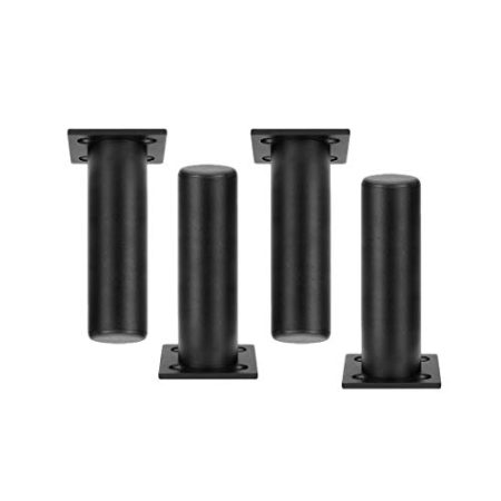4 Verstellbare Möbelfüße Möbelbeine Tischbeine aus Metall Stützfüße Sofa Füße Kabinettfüße Möbel Zubehör,schwarz(25cm)