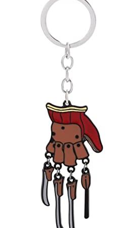 VNEWSCHI Schlüsselanhänger mit Handschuhen, Horror-Film, roter Handschuh, TV-Filme, Show, originelles Design, Metall-Schlüsselanhänger, Zubehör, Geschenke für Fans, rot, M