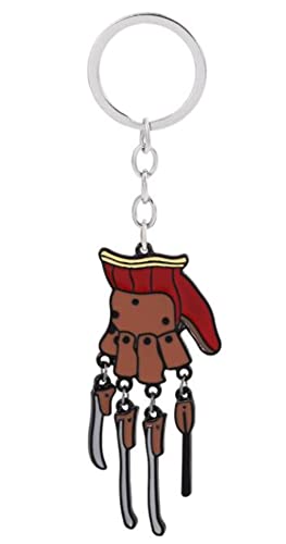 VNEWSCHI Schlüsselanhänger mit Handschuhen, Horror-Film, roter Handschuh, TV-Filme, Show, originelles Design, Metall-Schlüsselanhänger, Zubehör, Geschenke für Fans, rot, M