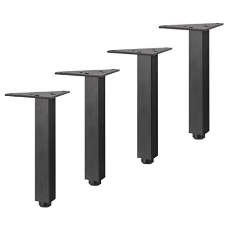 4 Stück Schwarze Möbelfüße Aluminium Möbelbeine Verstellbare Schrankfüße Metall Austauschbare Sofafüsse Kabinett Couchtisch Bett Füße DIY Möbel Zubehör (8cm/3.1in)