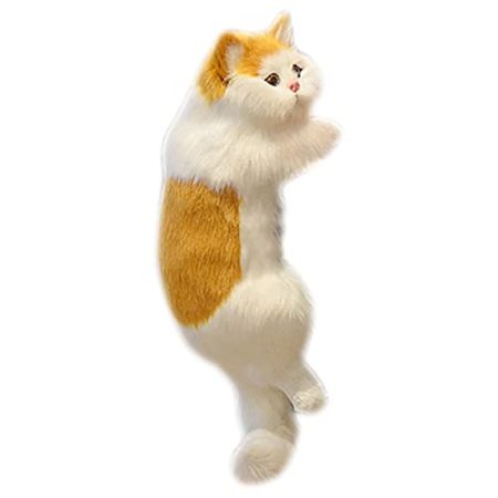 Hemousy Simulation Furry Hanging Cat Plüsch Katze Puppe Weiche Katze Anhänger für Haushalts-TV Desktop-Kunstdekoration