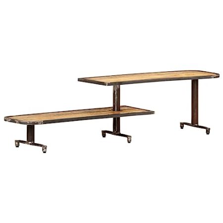 AJJHUUKI Outdoor-Möbel-TV-Schrank 160x30x40 cm Massiv-Mangoholz-Möbel