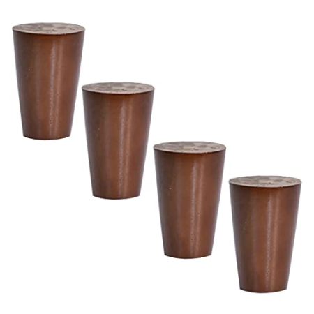 4er-Pack Möbelfüße aus Walnussholz,Tischbeine Konisch,Schrankbeine,Bettfüße,Stützfüße,für Couch,Sessel,mit Montageplatte,Schrauben und Anti-Rutsch-Matten (5cm/2in)