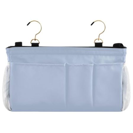 EtherSpher Nachttisch-Caddy zum Aufhängen, Aufbewahrungstasche für TV-Fernbedienung, Handys, Zeitschriften, Tablets, Zubehör, Hellblau